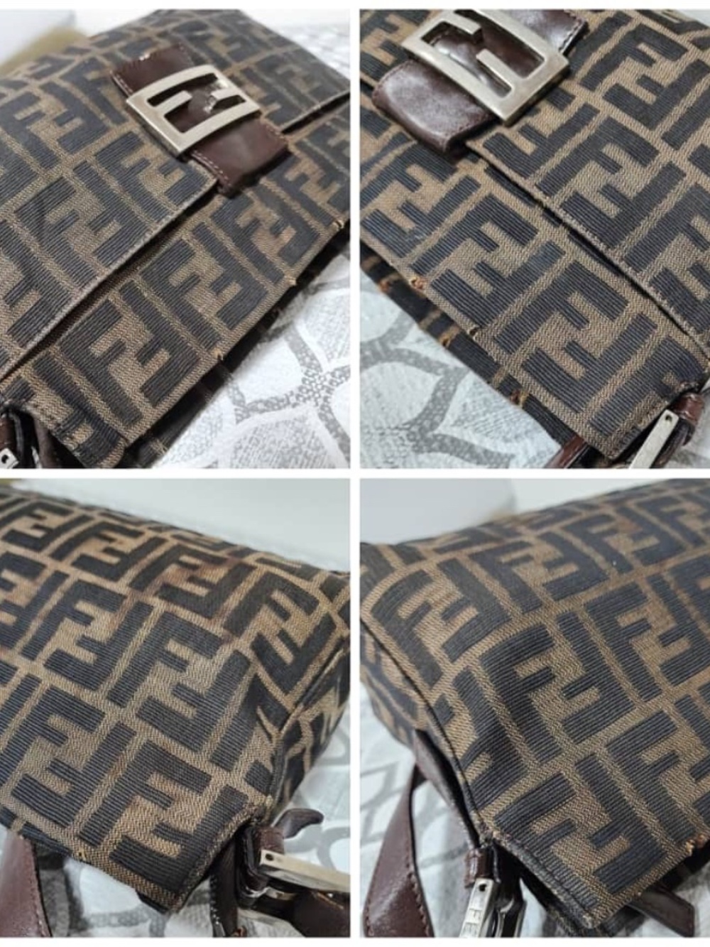 Authentic FENDI Vintage Zucca Baguette Shoulder Bag Brown - Picture 5 of 15